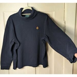 VTG Lauren Ralph Lauren Navy Turtleneck Gold Crest Long Sleeve Women's 2X(859)